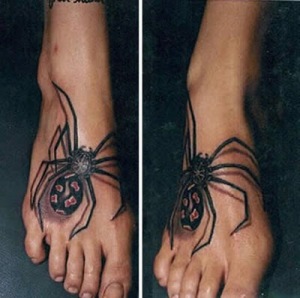 Spider Tattoo Design For Foot